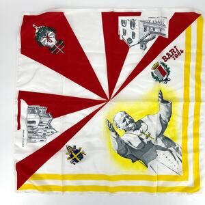 Pope John Paul 1984 Scarf Large Italy Catholic iBasilica S Nicola 27" Square